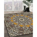 Patterned Light French Beige Brown Novelty Rug in Family Room, pat126