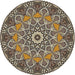 Sideview of Patterned Light French Beige Brown Novelty Rug, pat126