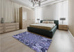 Patterned Blue Rug in a Bedroom, pat127blu