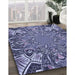 Machine Washable Transitional Blue Rug in a Family Room, wshpat127blu