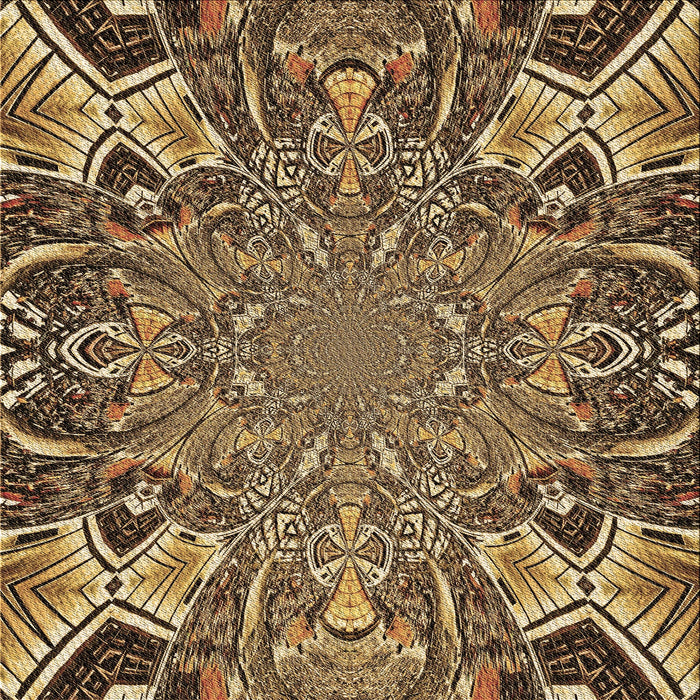 Round Machine Washable Transitional Metallic Gold Rug, wshpat127brn