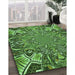 Machine Washable Transitional Deep Emerald Green Rug in a Family Room, wshpat127grn