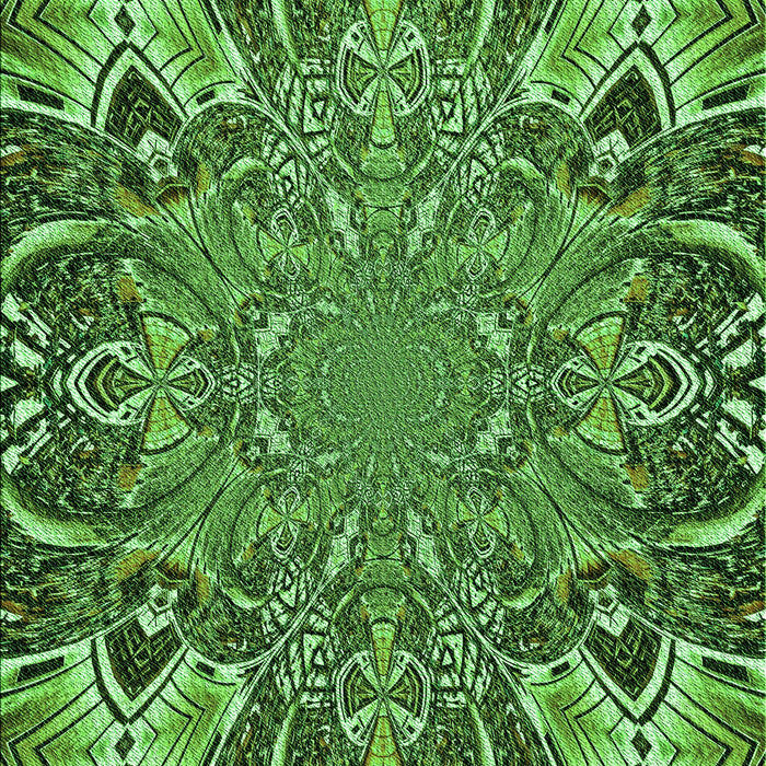 Patterned Deep Emerald Green Rug, pat127grn