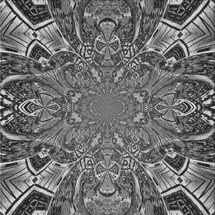 Round Patterned Dark Gray Black Rug, pat127gry