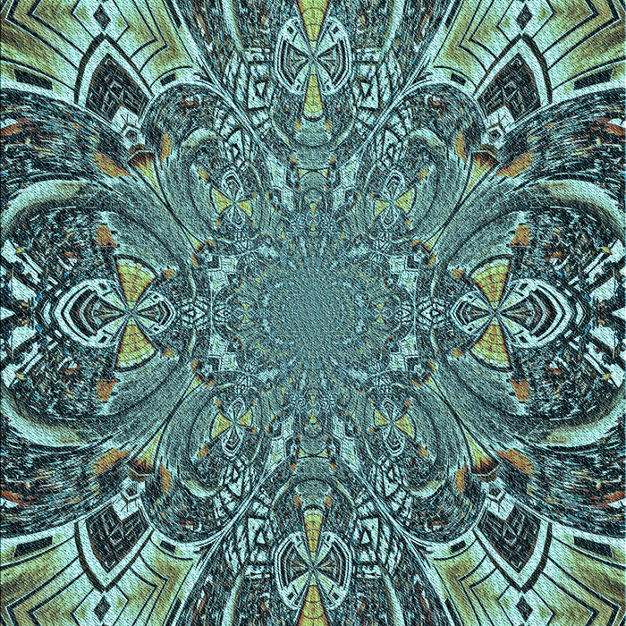 Machine Washable Transitional Dark Slate Grey Green Rug, wshpat127lblu