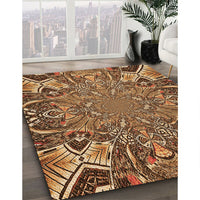 Patterned Red Brown Rug, pat127org