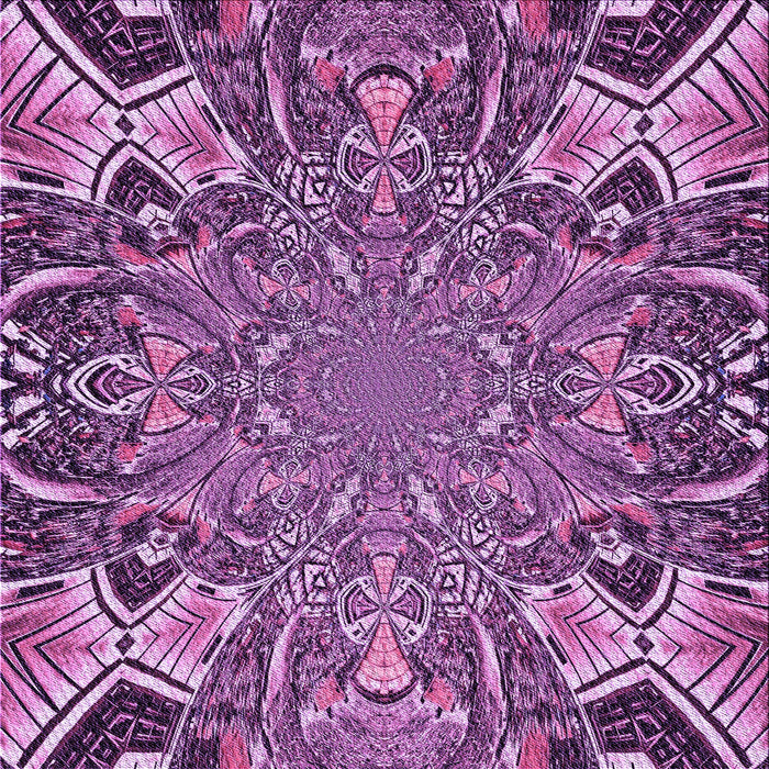 Round Patterned Violet Purple Rug, pat127pur