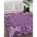 Patterned Violet Purple Rug in Family Room, pat127pur