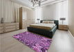 Patterned Violet Purple Rug in a Bedroom, pat127pur