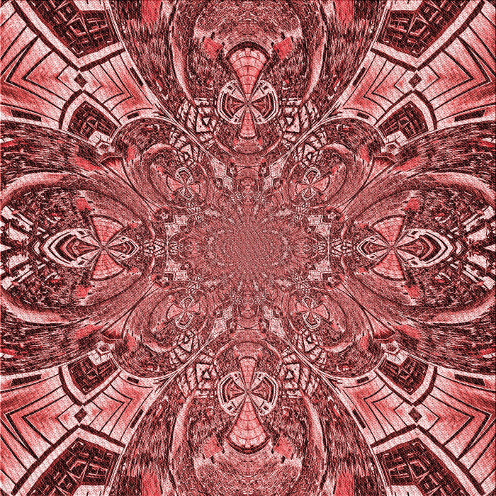 Round Patterned Pastel Red Pink Rug, pat127rd