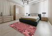 Patterned Pastel Red Pink Rug in a Bedroom, pat127rd