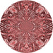 Square Patterned Pastel Red Pink Rug, pat127rd