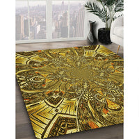 Patterned Yellow Rug, pat127yw