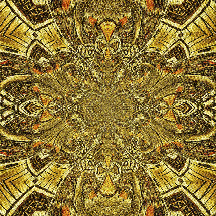 Round Patterned Yellow Rug, pat127yw