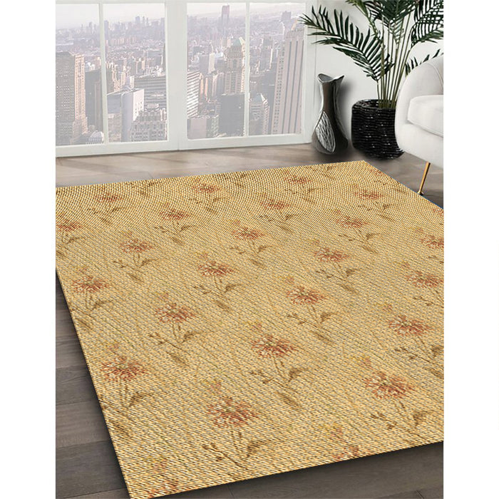 Machine Washable Transitional Orange Rug in a Family Room, wshpat1270brn