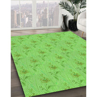 Patterned Emerald Green Rug, pat1270grn