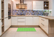 Patterned Emerald Green Rug in a Kitchen, pat1270grn