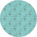 Square Patterned Seafoam Green Rug, pat1270lblu