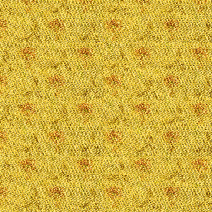 Round Patterned Gold Yellow Rug, pat1270yw