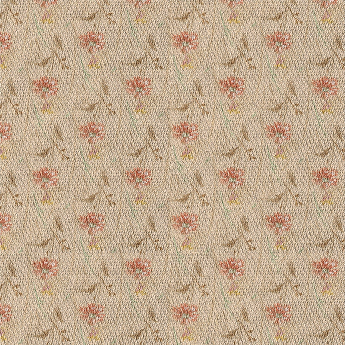 Square Patterned Deep Peach Orange Novelty Rug, pat1270