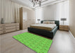 Patterned Emerald Green Rug in a Bedroom, pat1271grn