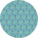 Square Patterned Deep-Sea Green Rug, pat1271lblu