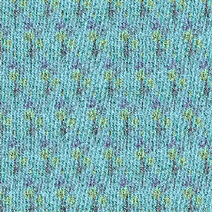 Machine Washable Transitional Deep-Sea Green Rug, wshpat1271lblu