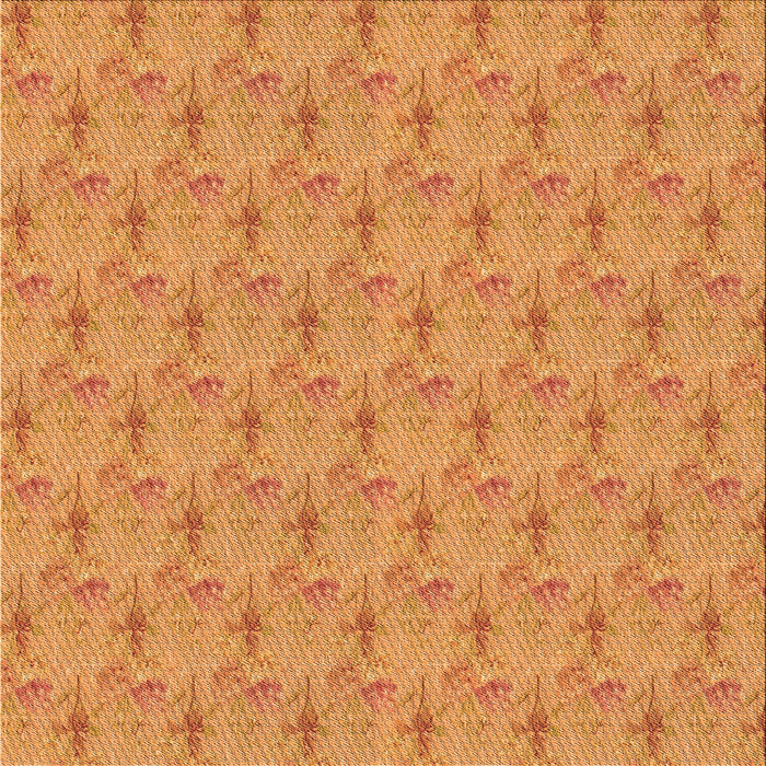 Round Patterned Neon Orange Rug, pat1271org