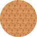 Square Patterned Neon Orange Rug, pat1271org