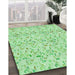 Patterned Light Green Rug in Family Room, pat1272grn