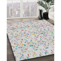 Patterned Off White Beige Novelty Rug, pat1272