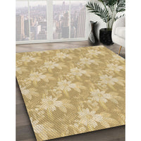 Patterned Caramel Brown Rug, pat1273brn