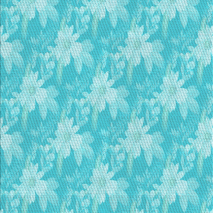 Patterned Bright Turquoise Blue Rug, pat1273lblu