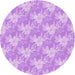 Square Machine Washable Transitional Purple Rug in a Living Room, wshpat1273pur