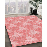 Patterned Pastel Pink Rug, pat1273rd