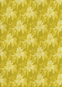 Machine Washable Transitional Yellow Rug, wshpat1273yw