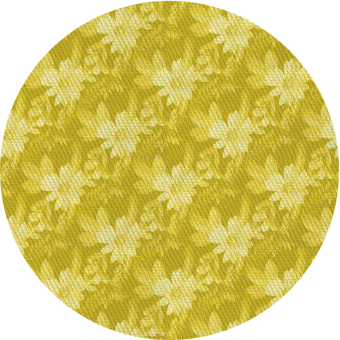 Square Machine Washable Transitional Yellow Rug in a Living Room, wshpat1273yw