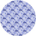 Square Patterned Blue Rug, pat1274blu