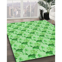 Patterned Jade Green Rug, pat1274grn