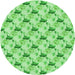 Square Patterned Jade Green Rug, pat1274grn