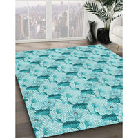 Patterned Blue Rug, pat1274lblu