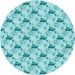 Square Patterned Blue Rug, pat1274lblu