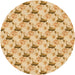 Square Patterned Orange Rug, pat1274org