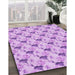 Machine Washable Transitional Purple Rug in a Family Room, wshpat1274pur