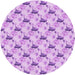 Square Patterned Purple Rug, pat1274pur