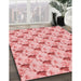 Machine Washable Transitional Red Rug in a Family Room, wshpat1274rd