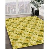 Patterned Caramel Brown Rug, pat1274yw