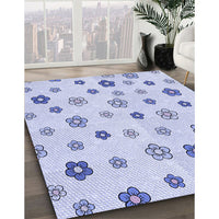 Patterned Lavender Blue Rug, pat1275blu