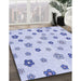 Patterned Lavender Blue Rug in Family Room, pat1275blu