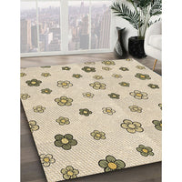 Patterned Vanilla Gold Rug, pat1275brn